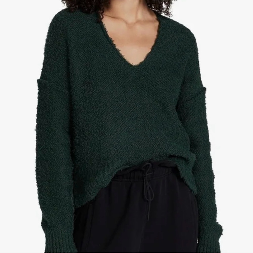 We The Free Forest Green V-Neck Sweater